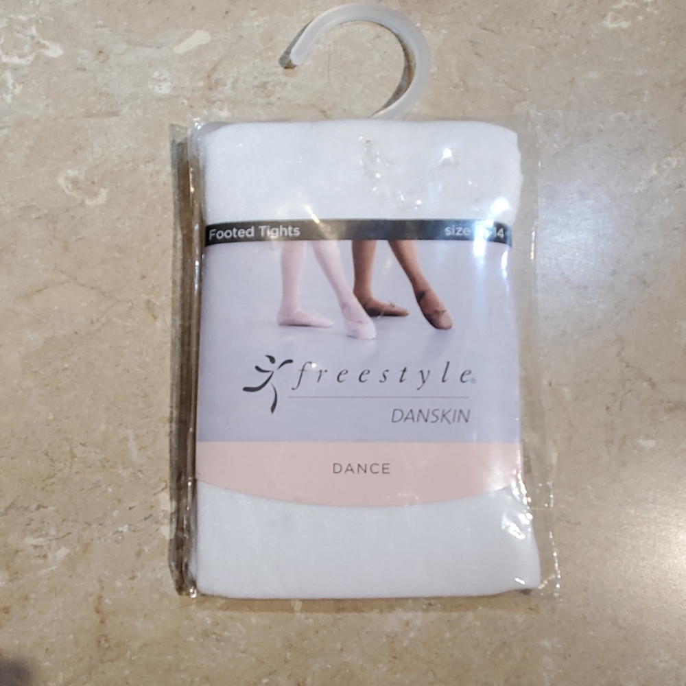 Danskin Freestyle White Girls Dance Ballet Tights